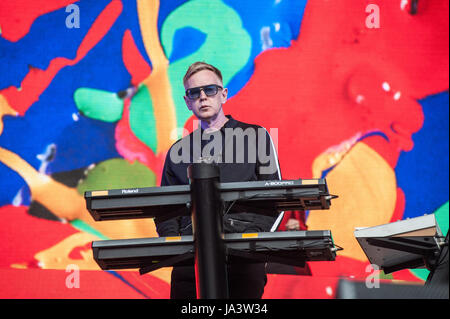 Depeche Mode Spielen London Stadium im Queen Elizabeth Olympic Park auf Samstag, 3. Juni 2017 als Teil ihrer "Global Spirit"-Tour.  Bilder Copyright (c) Ken Harrison Fotografie - www.kenharrisonphotography.co.uk möchten Sie kopieren oder Bilder verwenden, wenden Sie sich an Ken Harrison Fotografie an; Info@kdharrison.Co.UK für weitere Informationen.  Web: www.kenharrisonphotography.co.uk E-Mail: info@kdharrison.co.uk Twitter: @kenharrison101 Facebook: www.facebook.com/KenHarrisonPhotography Stockfoto