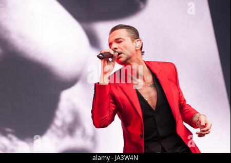 Depeche Mode Spielen London Stadium im Queen Elizabeth Olympic Park auf Samstag, 3. Juni 2017 als Teil ihrer "Global Spirit"-Tour.  Bilder Copyright (c) Ken Harrison Fotografie - www.kenharrisonphotography.co.uk möchten Sie kopieren oder Bilder verwenden, wenden Sie sich an Ken Harrison Fotografie an; Info@kdharrison.Co.UK für weitere Informationen.  Web: www.kenharrisonphotography.co.uk E-Mail: info@kdharrison.co.uk Twitter: @kenharrison101 Facebook: www.facebook.com/KenHarrisonPhotography Stockfoto