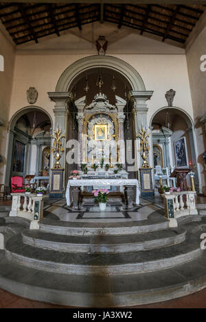 VOLTERRA, Toskana - 21. Mai 2017 - Kirche des Heiligen Franziskus, die Franziskaner Hauptkirche des Territoriums von Volterra Stockfoto