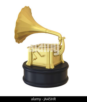 Gramophone Trophy Musikpreis isoliert Stockfoto