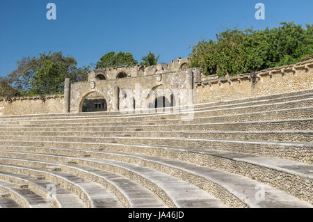 Fragment des Amphitheaters in Altos de Chavon, Dominikanische Republik Stockfoto