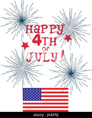 Vektor-Illustration der glücklich vierten Juli Independence Day Feier Stock Vektor