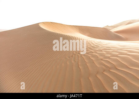 Blick auf komplizierte Dünen der Wüste Landschaft. Liwa Wüste, Vereinigte Arabische Emirate. Stockfoto