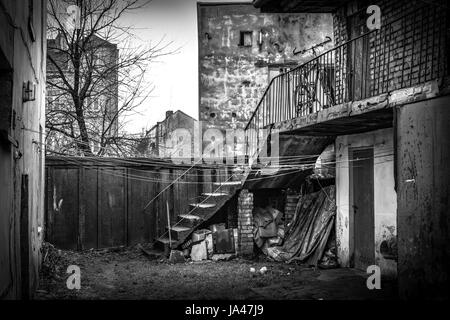 Piotrkow Trybunalski, historische Stadt. Das erste jüdische Ghetto, gegründet von deutschen im besetzten Polen während Weltkrieges zweite. Stockfoto