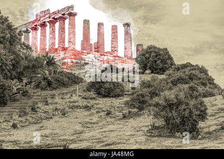 Tempel der Juno-griechischen antike Sehenswürdigkeiten im Valle dei Templi Stockfoto