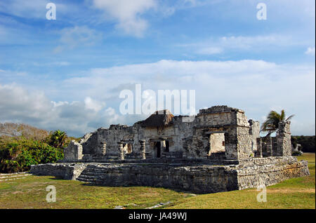 Maya-Ruinen, Tulum, Quintana Roo, Mexiko Stockfoto