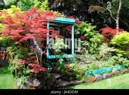 Gosho keine Niwa, keine Mauer, kein Krieg, Handwerker Garten von Kazyuki Ishihara im RHS Chelsea Flower Show 2017 Stockfoto