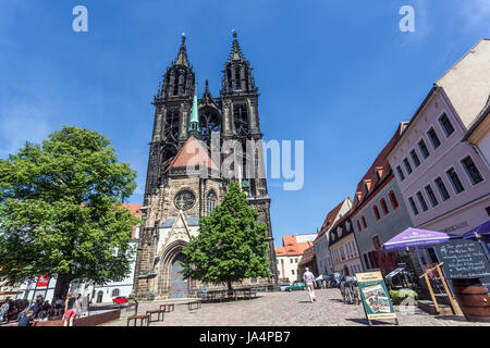 Meissener Dom, Domplatz, Meißen Deutschland Sachsen, Europa Stockfoto