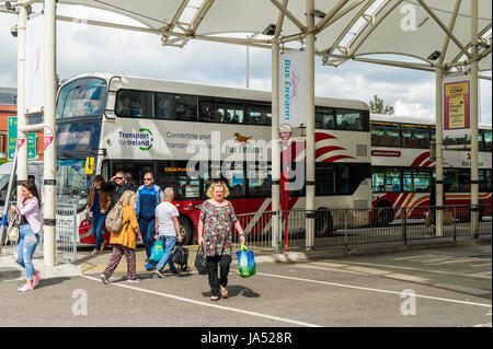 Bus Eireann Parnell Place Busbahnhof in Cork, Irland. Stockfoto