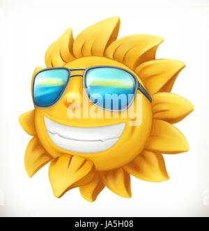 Spaß Sommersonne. 3D Vektor icon Stock Vektor