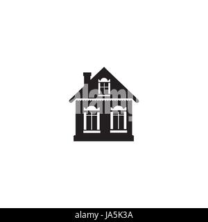 Kabinett unterzeichnen. Fassade Symbol. Dorf Haus silhouette isoliert Stock Vektor