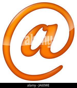 e-Mail, Post, Zeichen, Symbol, Orange, Internet, Www, Worldwideweb, net, Web, Stockfoto