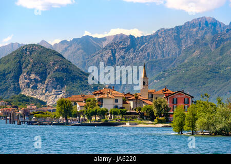 Isola dei Pescatori (Fischerinsel) am Lago Maggiore, Stresa Dorf, Region Piemont, Italien Stockfoto