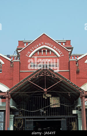 Stuart Hogg Markt (1874). Viktorianischen Stil roten Backsteingebäude, einer der wichtigsten Märkte im Bereich Chowringhee Kolkata, Westbengalen, Indien Stockfoto