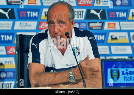 Florenz, Italien. 4. Juni 2017. Italiens Trainer Giampiero Ventura während der Pressekonferenz im Coverciano Training Center. Die italienische Nationalmannschaft in einem Freundschaftsspiel die Nationalmannschaft von Uruguay in Nizza am 7. Juni 2017 und Liechtenstein in Udine am 11. Juni 2017, Spiel gültig für FIFA World Cup Russland 2018 Qualifikation Europa Gruppe G. Credit triffst: Giacomo Morini/Pacific Press/Alamy Live News Stockfoto