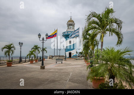 Leuchtturm auf Santa Ana Hügel - Guayaquil, Ecuador Stockfoto