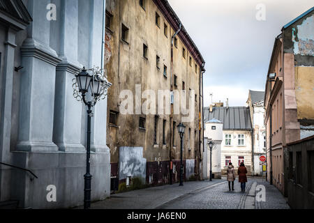 Piotrkow Trybunalski, historische Stadt. Das erste jüdische Ghetto, gegründet von deutschen im besetzten Polen während Weltkrieges zweite. Stockfoto