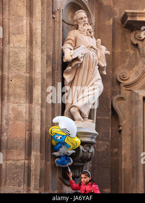 Sizilien, Trapani, Karfreitag Geheimnis Prozession la processione dei Misteri, Statue in der Kirche Chiesa del Purgatorio Stockfoto