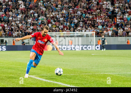 23. August 2017: Filipe Teixeira #80 von FCSB Bukarest während der UEFA Champions League 2017-2018, Play-Offs 2. Bein Spiel zwischen FCSB Bukarest (ROU) und Sporting Clube de Portugal Lissabon (POR) auf nationaler Arena, Bukarest, Rumänien ROU. Foto: Cronos/Catalin Soare Stockfoto