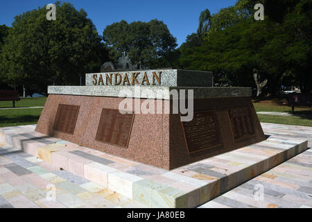 Neue Farm Park, Brisbane, Australien: Denkmal für die Opfer von Sandakan Tod März im 2. Weltkrieg Stockfoto