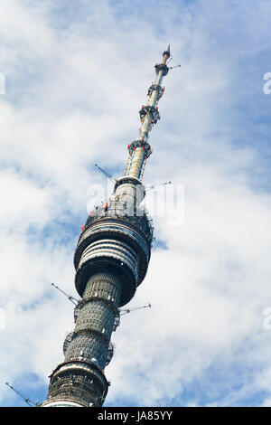 Beobachtung der Rezeption am Fernsehturm Ostankino in Moskau, Russland Stockfoto