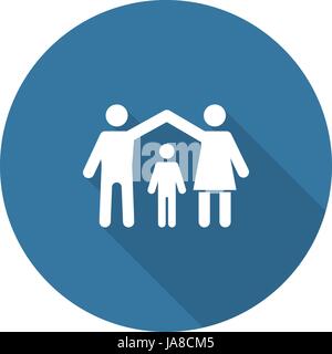 Familie Versicherung Symbol. Flaches Design. Stock Vektor