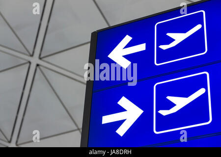 Lightbox in Hong Kong International Airport zu unterzeichnen Stockfoto