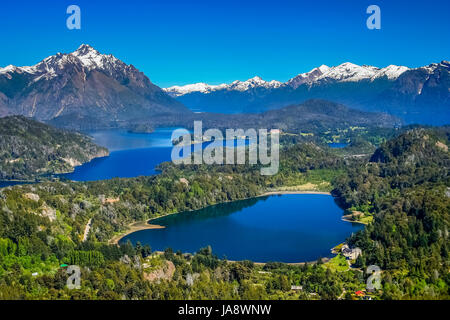 Herrlichem Blick auf Lake District aus Sicht auf Cerro Campanario, Argentinien Stockfoto