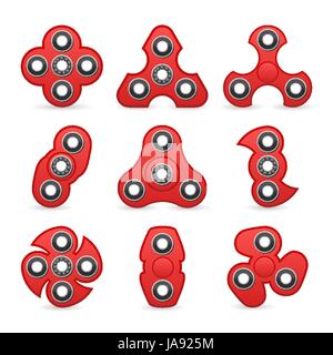 Hand-Spinner-Spielzeug. Zappeln sie Spielzeug für erhöhten Fokus, Stressabbau. Beliebtes Spielzeug Stock Vektor