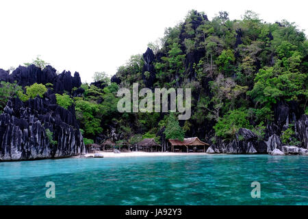 Blick auf Alcatraz Reef Strand in der Insel Coron in die Calamian Inseln im nördlichen Palawan auf den Philippinen Stockfoto