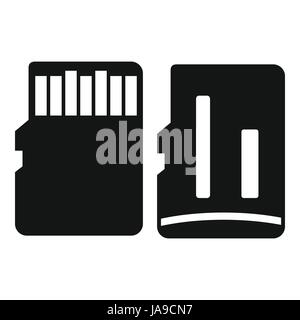 Beide Seiten der SD Karte Speichersymbol, einfachen Stil Stock Vektor