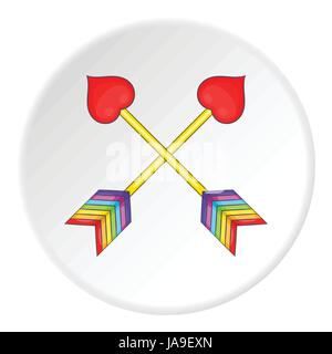 Zwei Pfeile LGBT-Symbol, Cartoon-Stil Stock Vektor