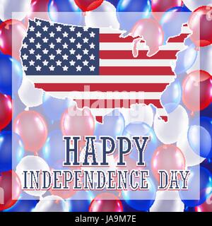 4. Juli-Unabhängigkeit-Tag-Ballon-Hintergrund Stock Vektor