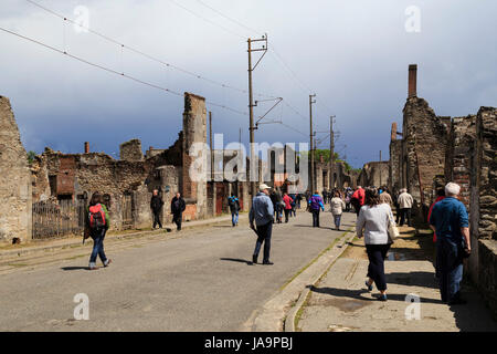 Frankreich, Haute Vienne, Oradour-sur-Glane, Ruinen des ursprünglichen Dorf bleiben als Denkmal Stockfoto