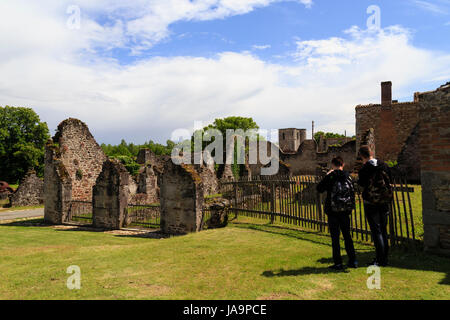 Frankreich, Haute Vienne, Oradour-sur-Glane, Ruinen des ursprünglichen Dorf bleiben als Denkmal Stockfoto