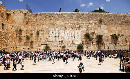 Westmauer oder Klagemauer oder Kotel in Jerusalem Stockfoto