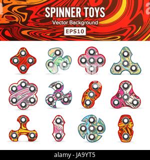 Hand-Spinner-Spielzeug. Zappeln sie Spielzeug für erhöhten Fokus, Stressabbau. Beliebtes Spielzeug Stock Vektor