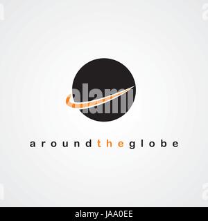 rund um Globus Logo Design Kunst Vektorgrafik Stock Vektor