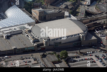 Luftaufnahme der Manchester AO Arena, Großbritannien Stockfoto