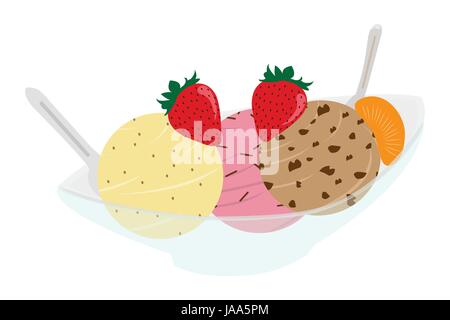 Eis und Obst Stock Vektor