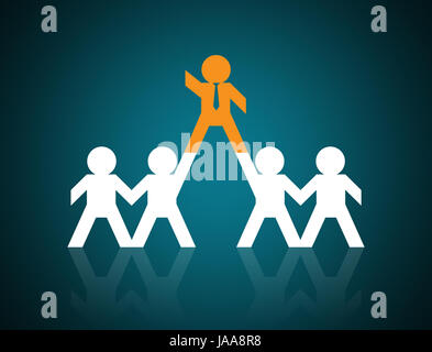 Abheben von der Masse, Leadership-Konzept Stockfoto