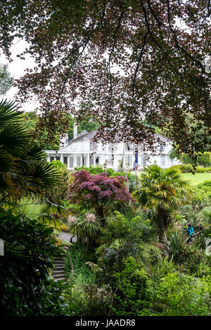 Trebah House in der Sub tropischen Trebah Garten in Cornwall. Stockfoto