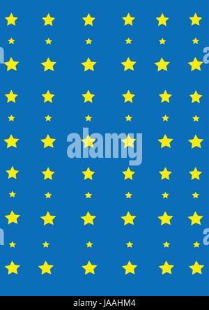 Gelbe Sterne auf blauem Hintergrund Stock Vektor