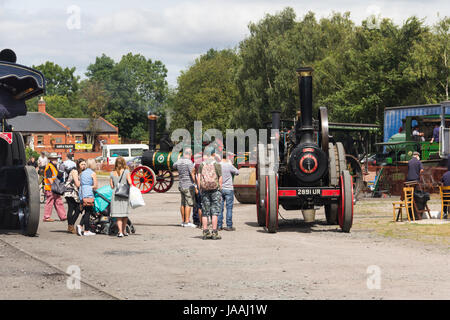 Dampf-Lokomobile in Quorn und Woodhouse Güterbahnhof auf das Erbe Great Central Railway im August 2016 anlässlich eines besonderen ausgestellt. Stockfoto