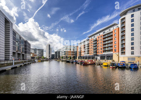 Leeds Dock arbeite Clarence Dock im Zentrum von Leeds Stockfoto