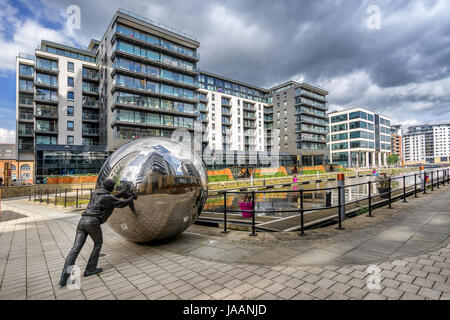 Leeds Dock arbeite Clarence Dock im Zentrum von Leeds Stockfoto