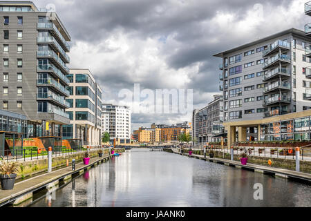 Leeds Dock arbeite Clarence Dock im Zentrum von Leeds Stockfoto