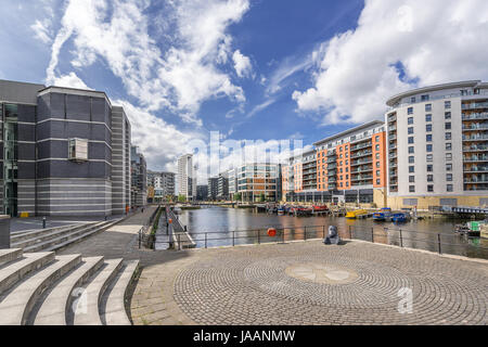 Leeds Dock arbeite Clarence Dock im Zentrum von Leeds Stockfoto