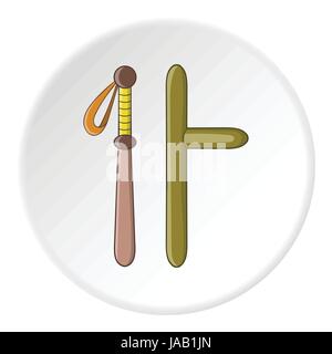 Kautschuk-Schlagstöcke-Symbol, flachen Stil Stock Vektor