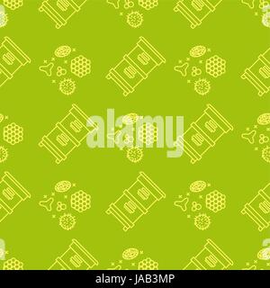 Imkerei und Bienenzucht nahtlose Muster Stock Vektor